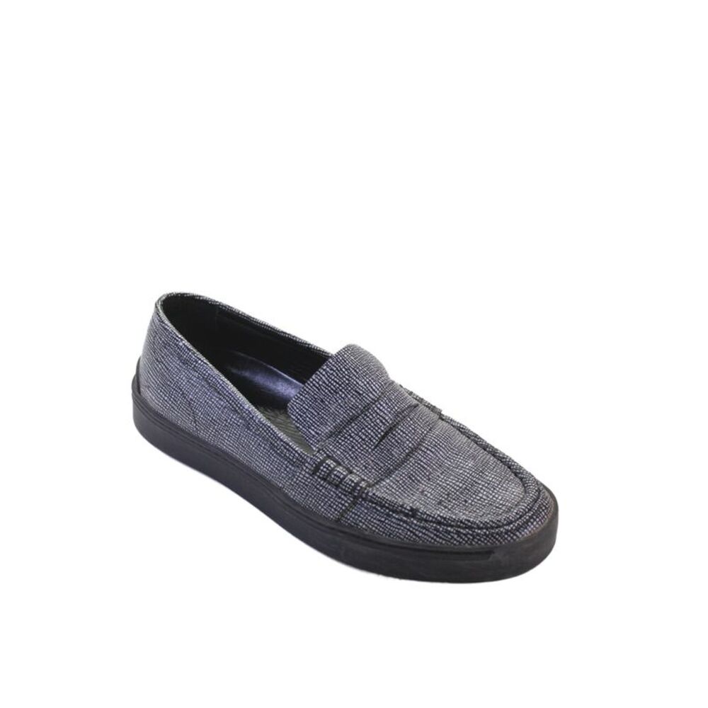 Rag & Bone Womens Printed Leather Slip On Loafers Shoes Dark Blue Size 7